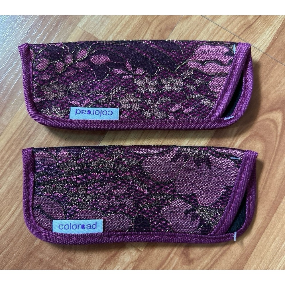 2 FOSTER GRANT Reading Glasses Slim‎ Lace Soft Sleeve Cases